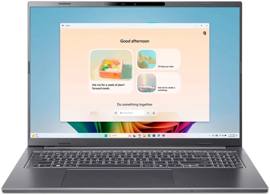 Acer Aspire A16 52MT 91B0 Core Ultra 9 288V 32GB, 1TB 16” Ips Touch (imagen ilustrativa)