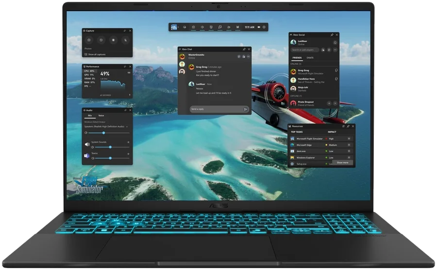 Asus V16 V3607VP DS74 Core 7 240H 16GB, 1TB Rtx 5070 8GB 16” Wuxga 144HZ (imagen ilustrativa)